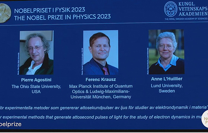 ފިޒިކްސް ރޮގުން 2023 ވަނަ އަހަރު ނޮބެލް އިނާމު 3 ބޭފުޅަކަށް