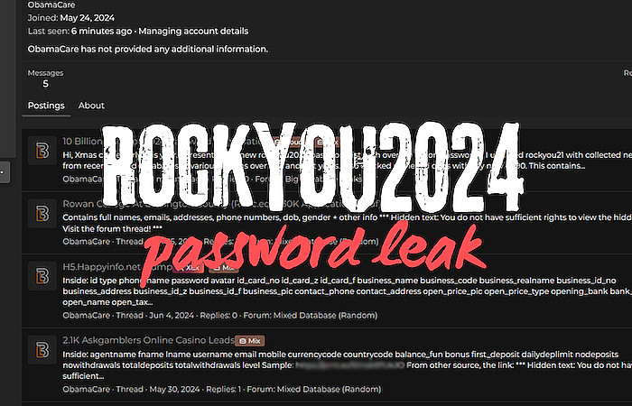 ރޮކްޔޫ2024: 10 ބިލިއަން ޕާސްވޯޑް ހެކަރުން ލީކުކޮށްލައިފި